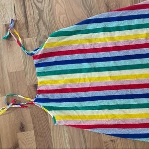 Rainbow striped terry cloth mini dress